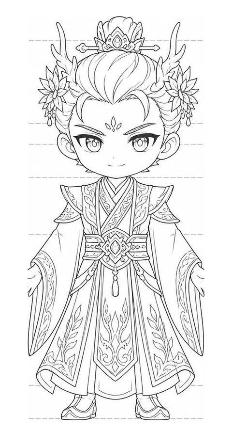 潛龍之王「墨鱗」(他) 正面(線稿)