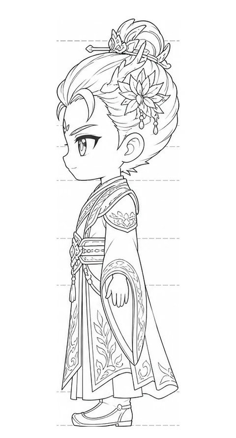 潛龍之王「墨鱗」(他) 側面(線稿)