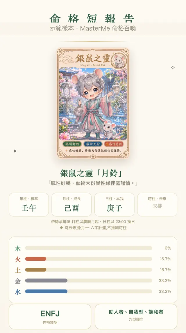 命格短報告示範
